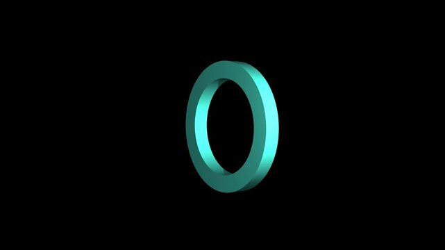ring ball and circle. Abstract animation, 3d render.4k video.