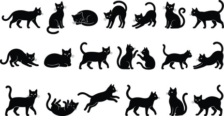 Obraz premium Cat Silhouette Bundle