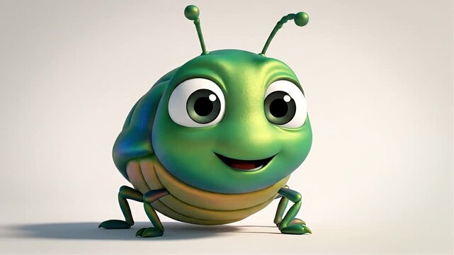 cartoon bug is smilling 