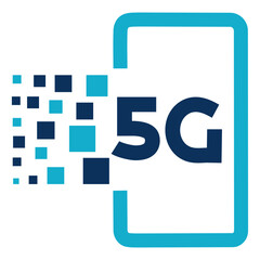 Mobile tech icon illustration highlighting smartphone cellular application connectivity © pancale