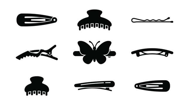 Hair clips and accessories collection.