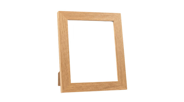 Wooden picture frame, empty frame, light brown wood, rectangular frame, photo frame
