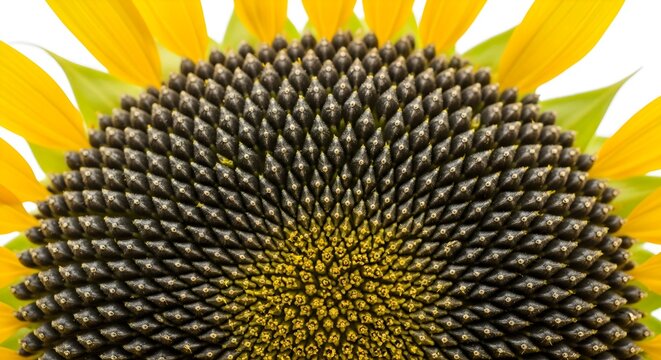 Close-up of Sunflower Seeds and Petals