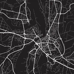 Obraz premium Chita in the Russian Federation city map displays transportation infrastructure on a dark background