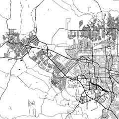 Obraz premium Londrina in Brazil map illustration shows a city's layout with roads and buildings.