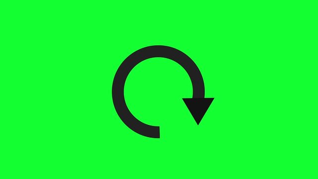  Green arrow Pointing Animated minimalist indicating up on a bright green screen background.