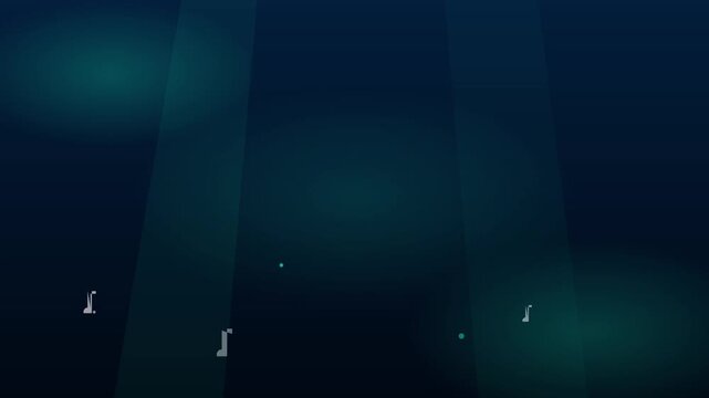 deep ocean blue music notes with aquamarine highlights