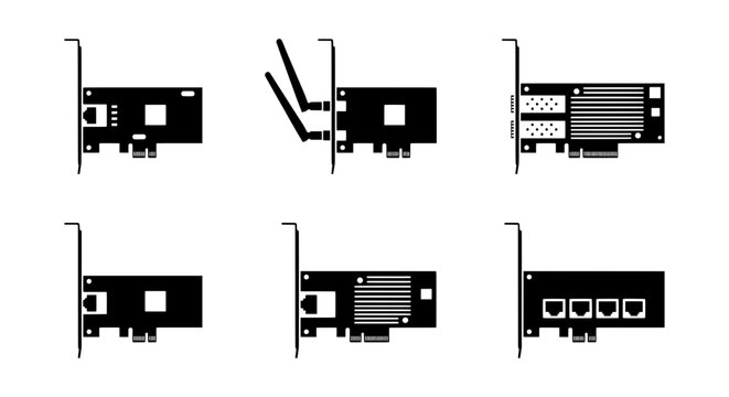 Computer Network Interface Cards, PC Expansion Slots, Ethernet Ports, Wi-Fi Adapters, Technology Hardware