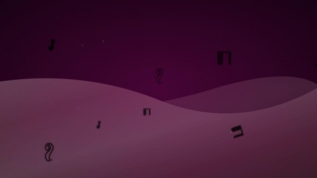 deep plum and rose gold luxury music notes animation