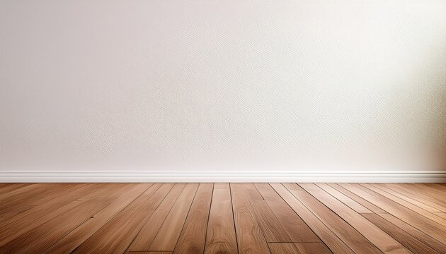 Minimalista Pared Blanca Plana Con Suelo De Madera Y Espacio Para Texto Maqueta Plantilla Fondo Mockup