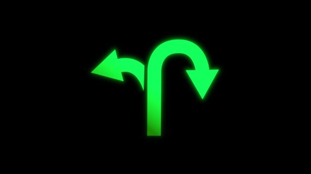  Green arrow Pointing Animated minimalist indicating up on a bright green screen background.