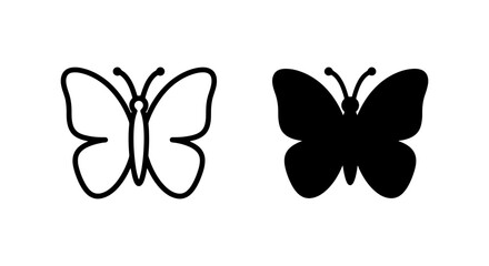 Butterfly Icons: Outline and Silhouette, Vector Graphics for Nature and Design © Taher