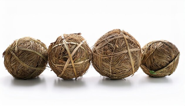 Four Tumbleweeds Isolated On White Background
