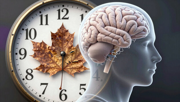 Clock, Brain, and Autumn Leaf: Symbolizing Time, Cognition, and Seasonal Change