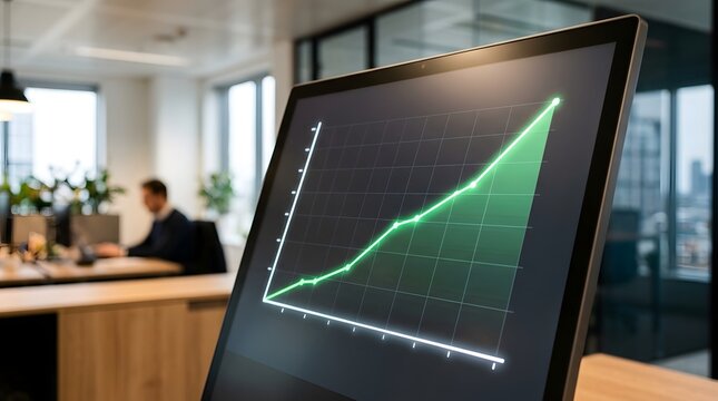 Business professionals collaborating with laptop and digital technology, analyzing charts, data graphs and healthcare heartbeat displays in modern office environment