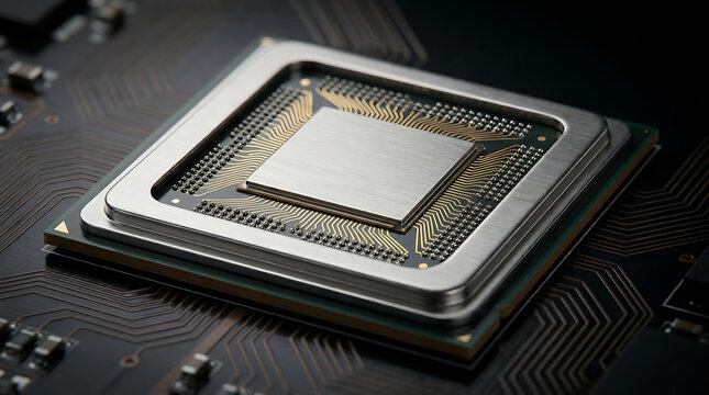 Advanced Computer Processor Unit Mounted on a High Performance Printed Circuit Board for Modern Digital Computing