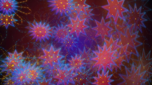 Futuristic Robotic Parallax Matrix Displays Islamic Patterns in Space