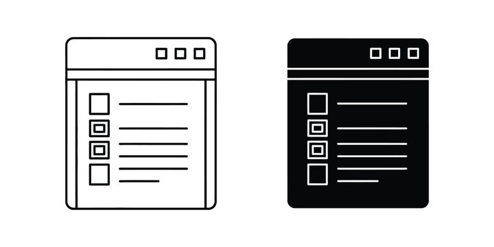 Checklist interface design with checkboxes and lines for task management during digital workflow