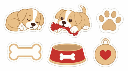Cute puppy and pet sticker collection.
