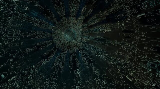 Motion patterns in dark space create a dynamic visual effect