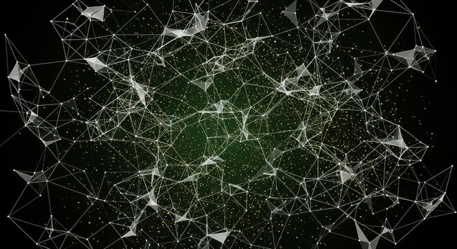 Abstract digital network connection nodes and lines stock photograph