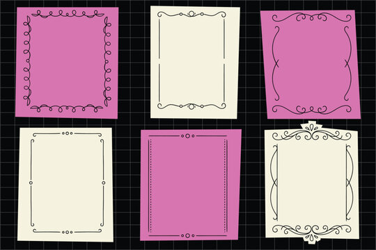 Decorative Hand Drawn Frames Elements Set