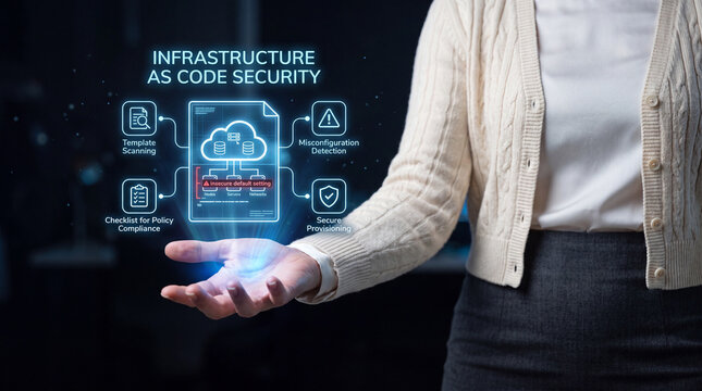 Infrastructure as Code Security IaC Hologram Concept