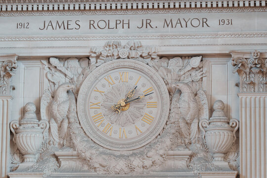 Elegant architectural details inside San Francisco City Hall, featuring ornate Beaux-Arts design, decorative columns, marble surfaces, intricate craftsmanship, and historic civic architecture.