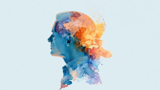 Cognitive decline concept with dementia awareness and brain health support.