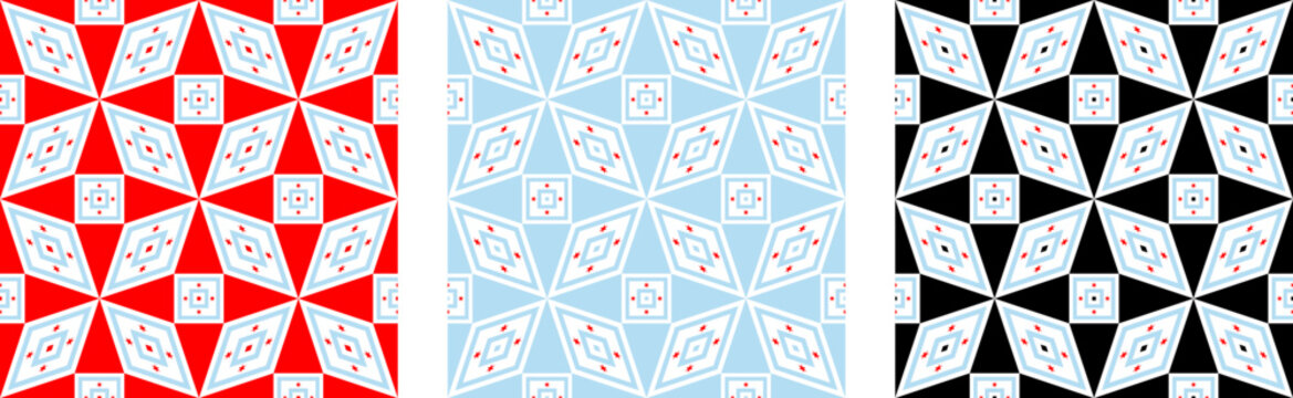 chicago flags geometric pattern background set. vector illustration