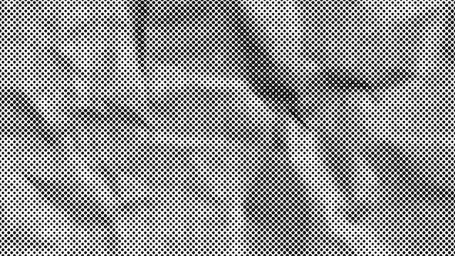 Crumpled paper texture with black halftone dots and realistic creases, rough wrinkled surface for retro poster, zine collage and grunge print background