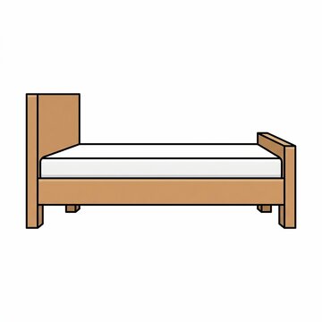 Simple wooden bed frame illustration