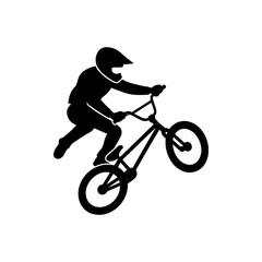 Fototapeta premium Cyclist silhouette racing on road bike bicycle