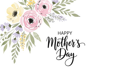 Happy Mother's Day floral greeting card. © Bernadya