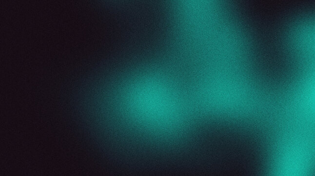 Green teal blurred gradient background, soft grainy noise texture with glowing abstract light on dark surface