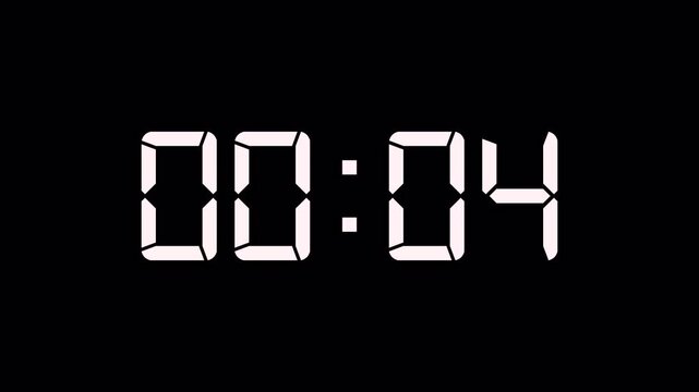 10 Seconds Countdown Timer Animation, Modern Timer Interface Overlay on Transparent Background, Completes in 10 Seconds, 4K