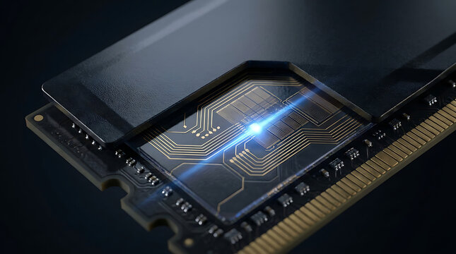 High-Performance RAM Memory Module Featuring Advanced Liquid Metal Cooling Technology for Data Processing
