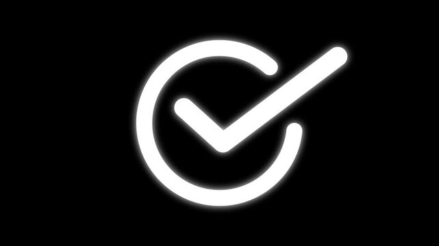 Check mark on transparent background. approved tick mark icon, Check mark icon animation, right mark icon. Tick mark icon animation. Check mark animation on circle, 4k video animation