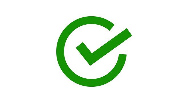 Tick Mark Icon Animation. Check Mark, Tick, Yes, OK Symbol Animation. approved tick mark icon, Right Check Mark Icon Animation on Black Background. 4k videos