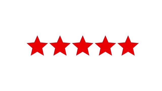 5 star rating concept animation on the background , Motion graphics of customer review concept, Special with rating star icon 5 star top rating, 5 stars rating the quality of product and service