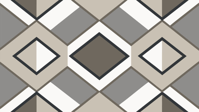 Seamless Geometric Diamond Tile Pattern Vector in Beige and Gray Stone Texture for Modern Background