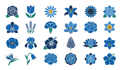 Collection of blue flowers and blooms. © Kenn