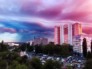Fototapeta premium city at night with clouds