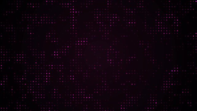 4K Abstract magenta digital dot matrix background loop. Futuristic technology data grid animation.