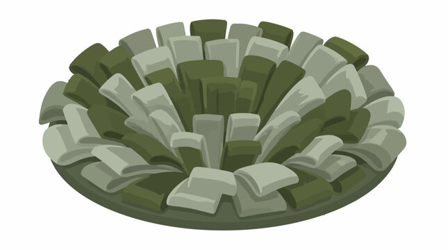 Green round snuffle mat for dog nose work.