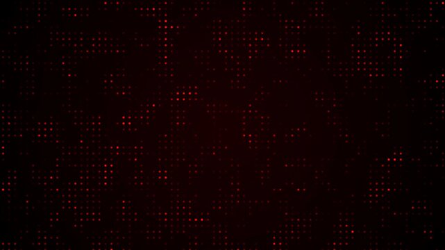 4K Abstract red digital dot matrix background loop. Futuristic technology data grid animation.