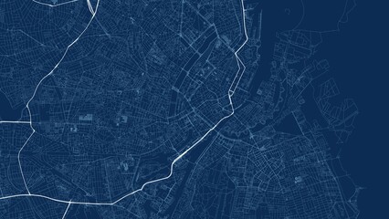 Fototapeta premium 4K Technical Blueprint City Street Map of Copenhagen, Denmark — High Resolution Road Network Poster