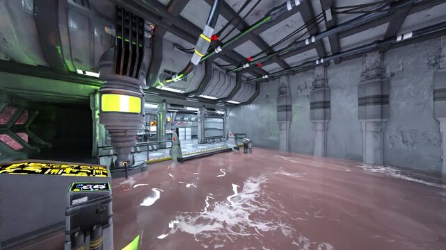 宇宙船通路　3DCGレンダリング