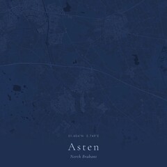 Obraz premium Blueprint Map of Asten, Netherlands | Architectural Line Art Poster