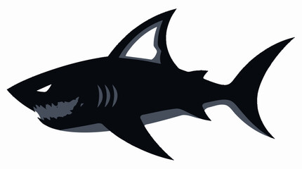 Black and white shark silhouette mascot logo. © r.siti88